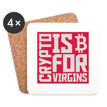 crypto is for virgins - Coasters (set of 4) - white - Front