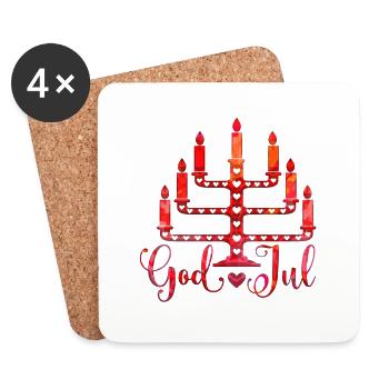 Frohe Weihnachten Weihnachten Weihnachten Urlaub Winter Santa Nordic - Untersetzer (4er-Set) - Weiß - Vorne