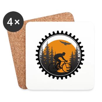 Vélo - Dessous de verre (lot de 4) - blanc - Devant