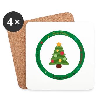 Frohe Weihnachten - Untersetzer (4er-Set) - Weiß - Vorne