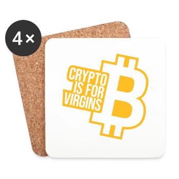 crypto is for virgins - Coasters (set of 4) - white - Front