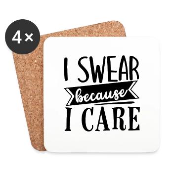 I swear because i care - Coasters (set of 4) - white - Front