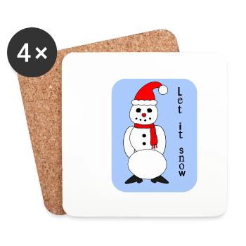 Laisser neiger - Dessous de verre (lot de 4) - blanc - Devant