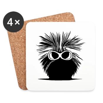 Stachelschwein Sonnenbrille süß Tiere Vektor 11 - Untersetzer (4er-Set) - Weiß - Vorne