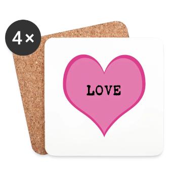 LOVE - Coasters (set of 4) - white - Front