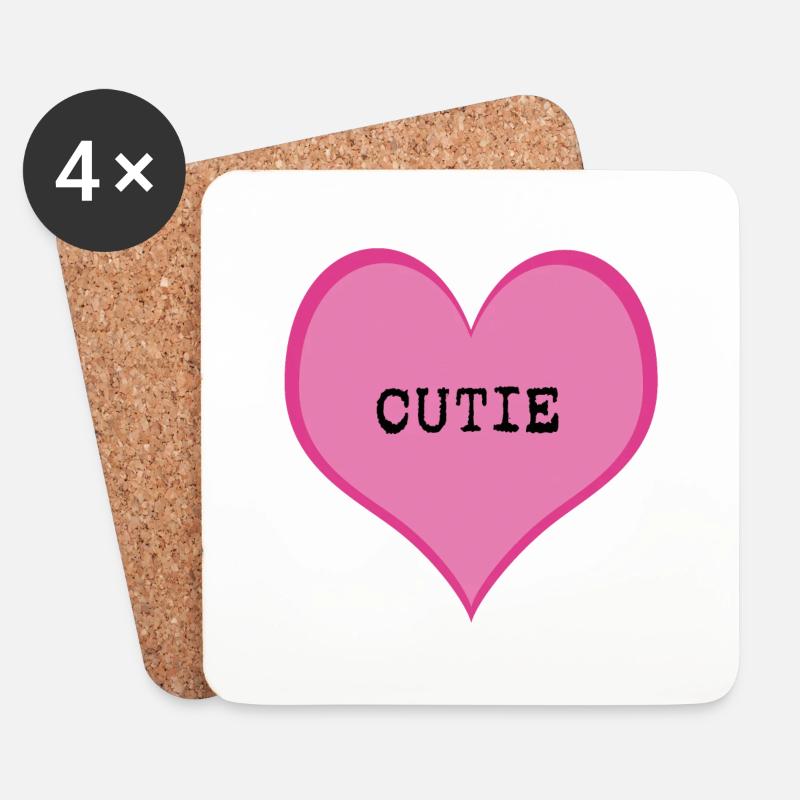 Cutie - Coasters (set of 4) - white
