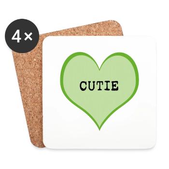 CUTIE - Coasters (set of 4) - white - Front