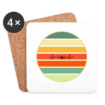 Coffee Retro Sunset - Coasters (set of 4) - white - Front