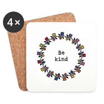 Be kind - Coasters (set of 4) - white - Front
