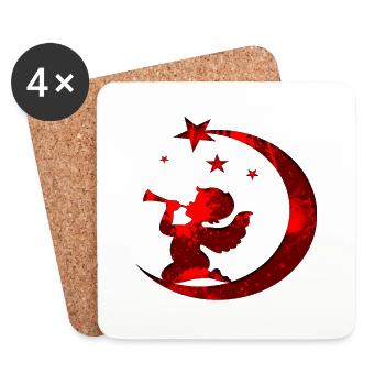 Frohe Weihnachten Weihnachten Weihnachten Urlaub Winter Santa Nordic - Untersetzer (4er-Set) - Weiß - Vorne