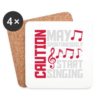 may spontaneously start singing - Untersetzer (4er-Set) - Weiß - Vorne