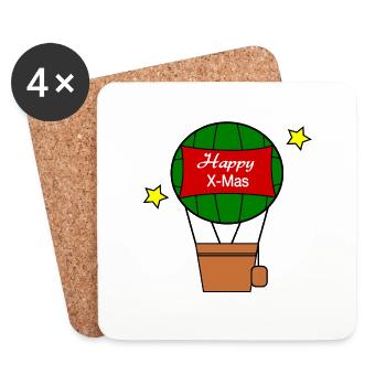 Happy X Mas - Untersetzer (4er-Set) - Weiß - Vorne
