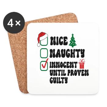 Nice Naughty Innocent Until Proven Checklist - Untersetzer (4er-Set) - Weiß - Vorne