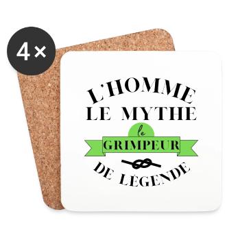 Grimpeur de légende : Maître des sommets alpins - Dessous de verre (lot de 4) - blanc - Devant