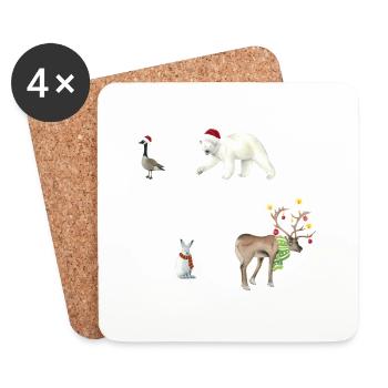 Noël - Dessous de verre (lot de 4) - blanc - Devant