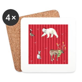 Noël - Dessous de verre (lot de 4) - blanc - Devant