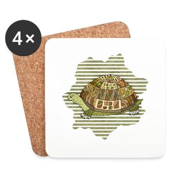 Tortue - Dessous de verre (lot de 4) - blanc - Devant