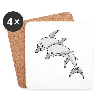 Dolphins - Coasters (set of 4) - white - Front