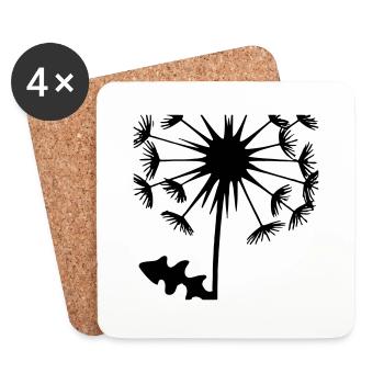 Pissenlit Pissenlit Idée cadeau - Dessous de verre (lot de 4) - blanc - Devant