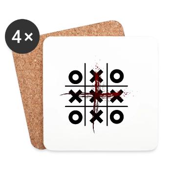 Tic Tac Toe - Coasters (set of 4) - white - Front