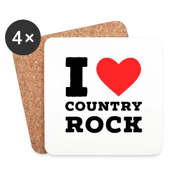 I love country rock - Coasters (set of 4) - white - Front