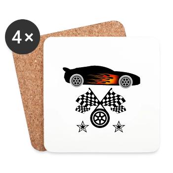 Auto - Untersetzer (4er-Set) - Weiß - Vorne