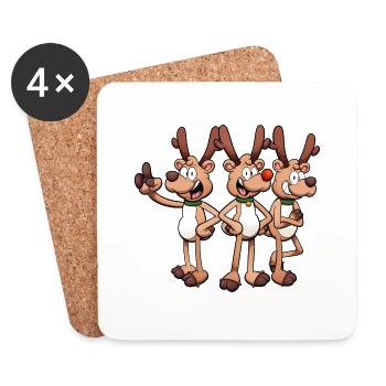 Reindeers Hotels - Coasters (set of 4) - white - Front