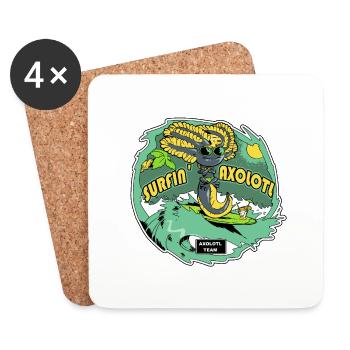 Sun, beach and axolotl - Coasters (set of 4) - white - Front
