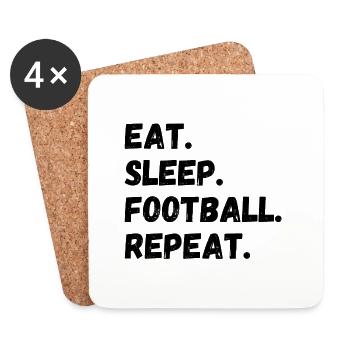 Eat Sleep Football Repeat - Coasters (set of 4) - white - Front