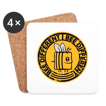 bee citation différente - Dessous de verre (lot de 4) - blanc - Devant
