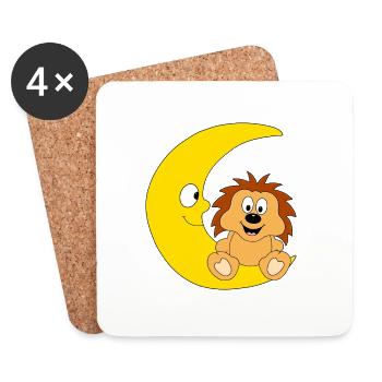 IGEL - MOND - TIER - TIERISCH - KIND - BABY - Untersetzer (4er-Set) - Weiß - Vorne