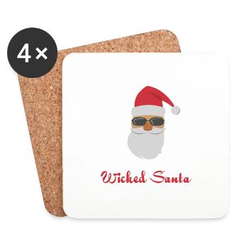 Wicked Santa - Coasters (set of 4) - white - Front
