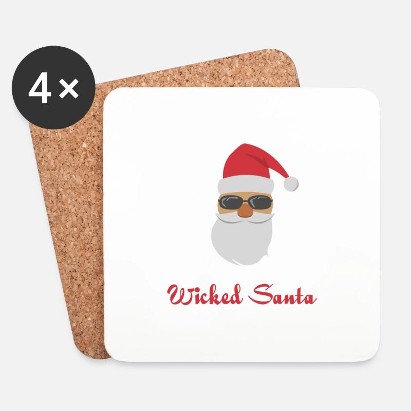 Böser Weihnachtsmann - Untersetzer (4er-Set) - Weiß