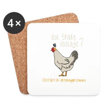 Chicken Vlog Funny - Coasters (set of 4) - white - Front