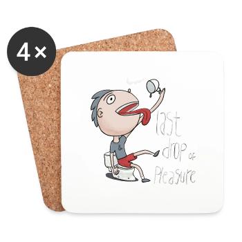last drop of pleasure - Coasters (set of 4) - white - Front