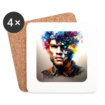 Son roulement profond - Dessous de verre (lot de 4) - blanc - Devant