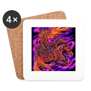 Abstract illustration of a horse - Coasters (set of 4) - white - Front