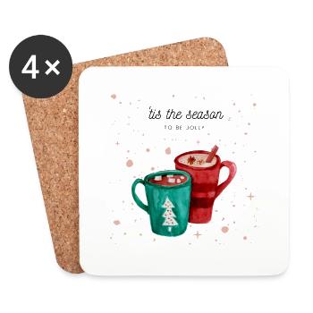 'tis the season to be jolly - Untersetzer (4er-Set) - Weiß - Vorne