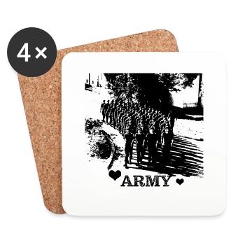 armée militaire soldat - Dessous de verre (lot de 4) - blanc - Devant