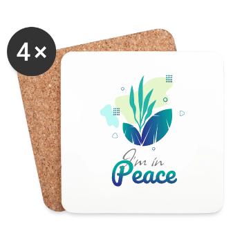 I'm In Peace text art with nature art - Coasters (set of 4) - white - Front
