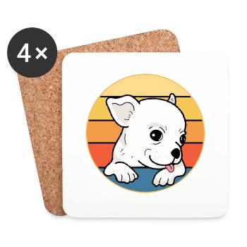 Mignon Chihuahua Dog Breed Vintage Retro Sunset - Dessous de verre (lot de 4) - blanc - Devant