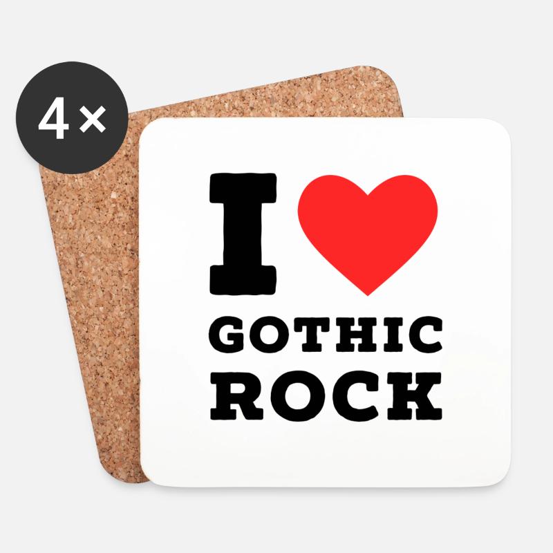 Ich liebe Gothic Rock - Untersetzer (4er-Set) - Weiß