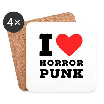 J’adore le punk d’horreur - Dessous de verre (lot de 4) - blanc - Devant
