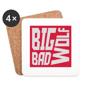 big bad wolf quote - Coasters (set of 4) - white - Front