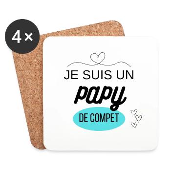 je suis un papi de compet - Dessous de verre (lot de 4) - blanc - Devant