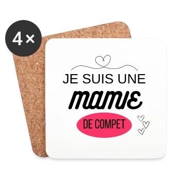 je suis une mamie de compet - Dessous de verre (lot de 4) - blanc - Devant