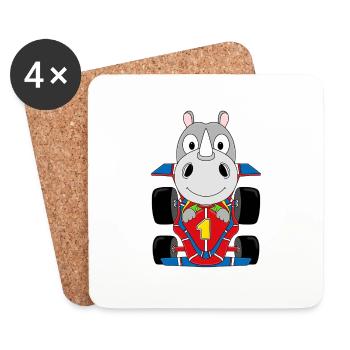 NASHORN - AUTO - MOTORSPORT - TIER - Untersetzer (4er-Set) - Weiß - Vorne