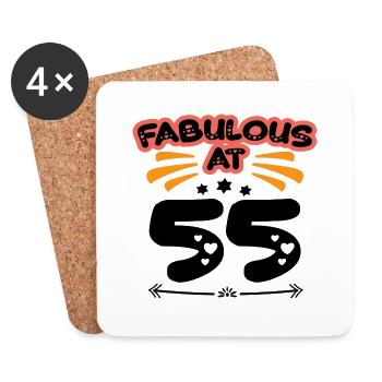 Fabulous At 55 - Untersetzer (4er-Set) - Weiß - Vorne