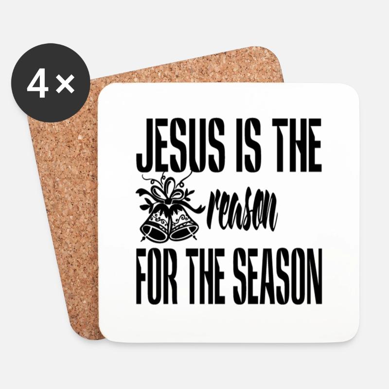 Jesus is the reason for the Season - Untersetzer (4er-Set) - Weiß