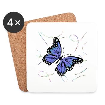 Schmetterling - Untersetzer (4er-Set) - Weiß - Vorne
